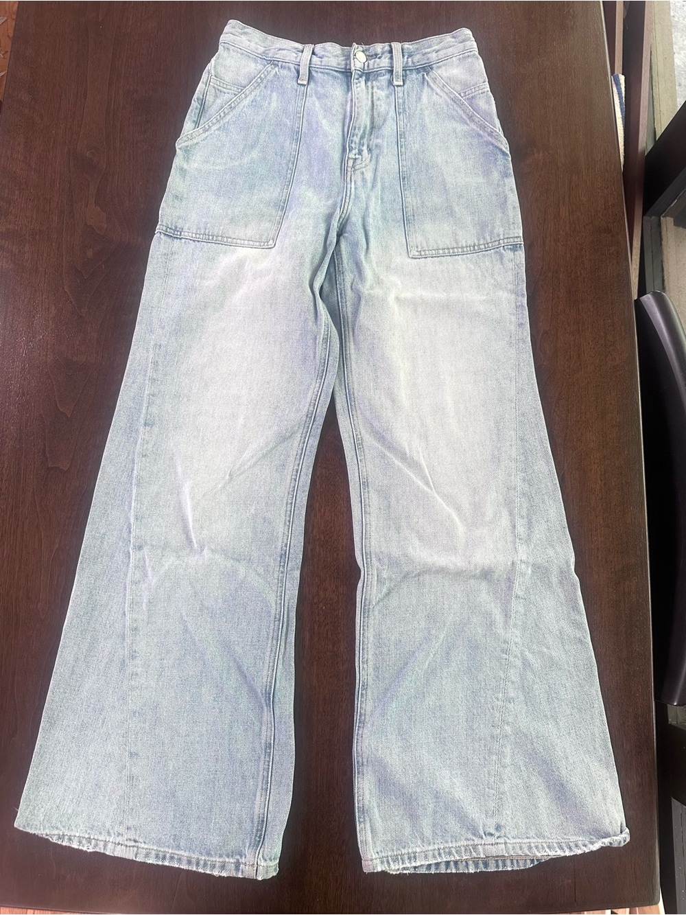 Pistola Light Wash Wide Leg High Waisted Jeans 27